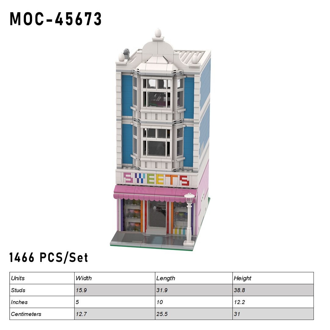 authorized moc 45673 1466 pcs candy shop main 5 - CADA Block