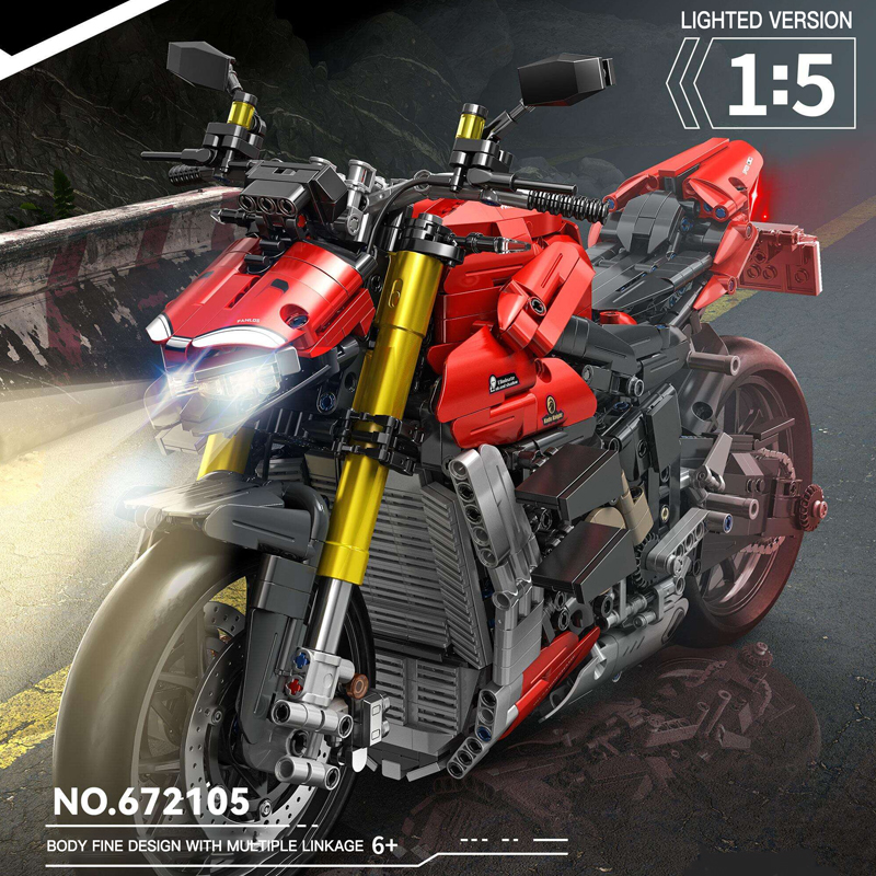 PANLOS 672105 Red Motorcycle 1 - CADA Block