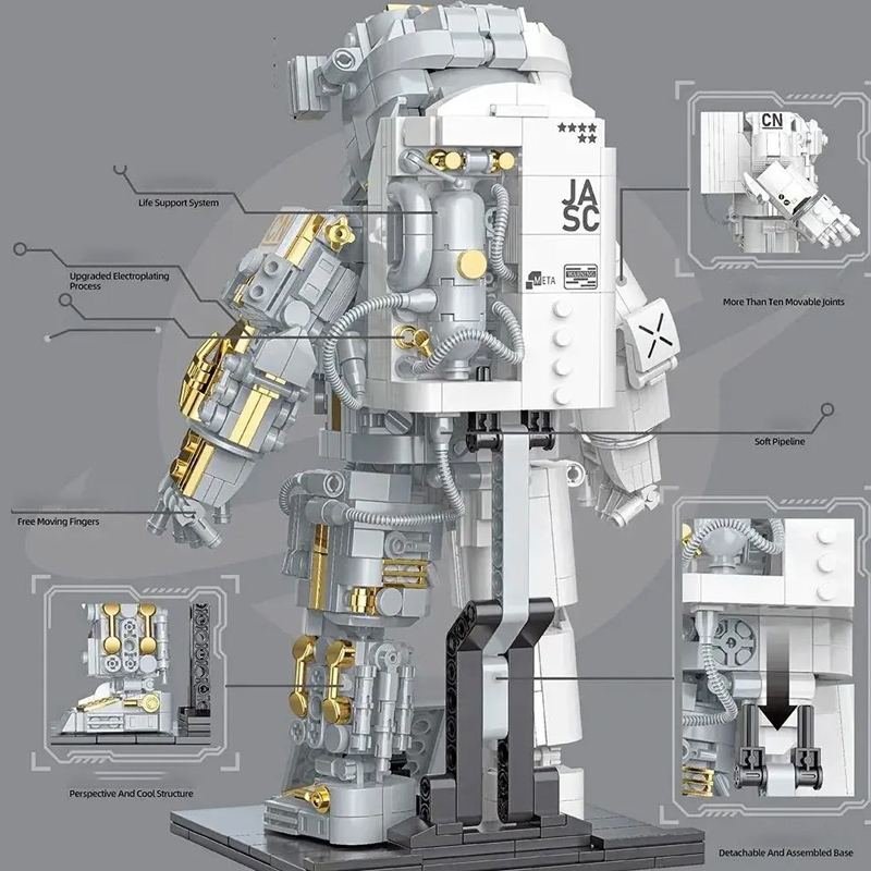 JAKI 9116 Creator Gold Version Space astronaut Building Blocks 2 - CADA Block