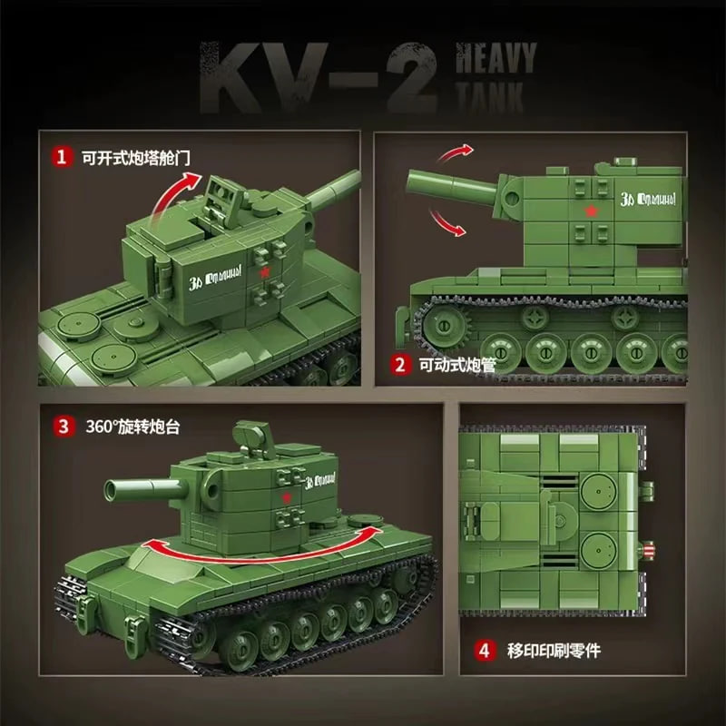 QuanGuan 100248 Russian KV 2 Heavy Tank 1 - CADA Block