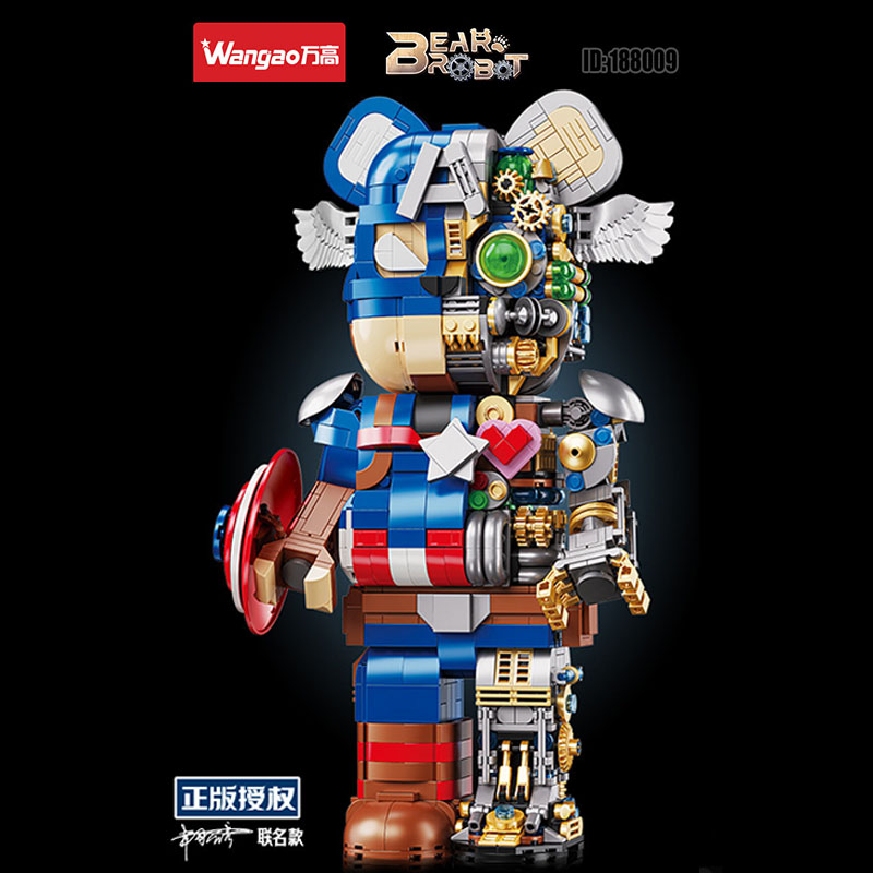 Wangao 188009 Captain America Semi Mechanical Bear Brick 1 - CADA Block