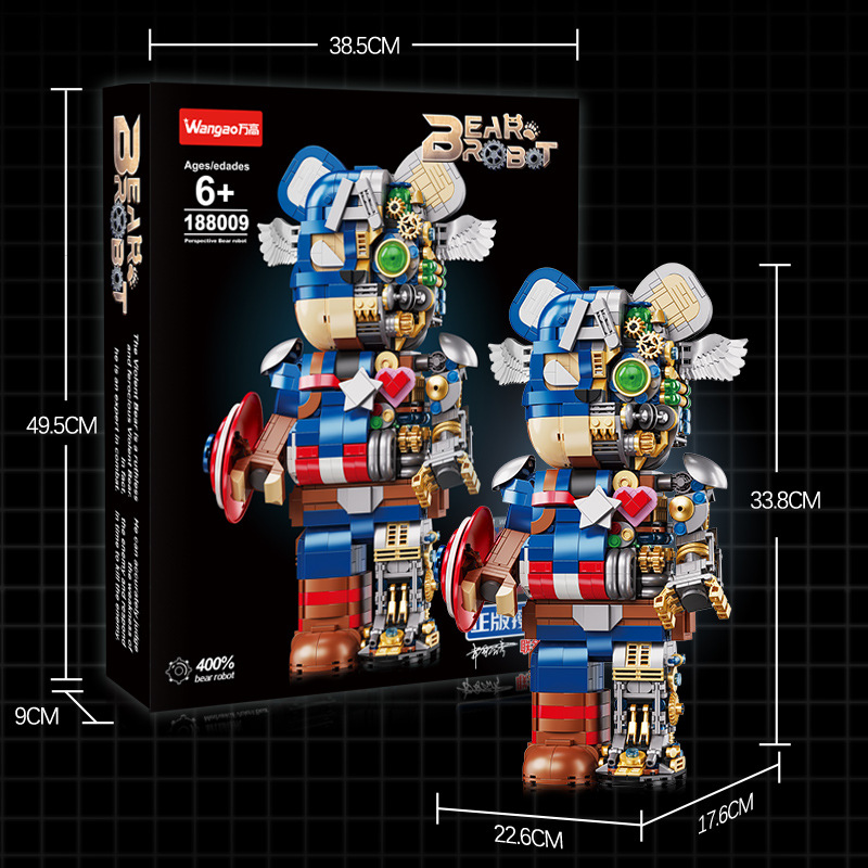 Wangao 188009 Captain America Semi Mechanical Bear Brick 5 - CADA Block